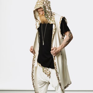 Jedi Warrior Cloak | Soft Bamboo Hooded Cape for Men | Burning Man & Festival Clothing Outfit