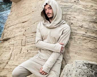 Einzigartiger Ninja Jedi Hoodie - Assassin Hood, Kapuzen Kutte - Samurai Style - Wüstenkleidung - DUNE Hoodie - Fremen Wüstenstyle - Beduinen outfit