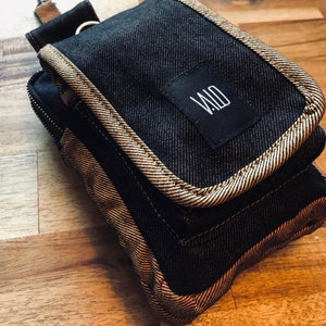 Riñonera multiusos: bolsa de lona vegana, riñonera vaquera, riñonera para él, riñonera y funda para uso diario.