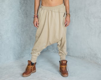 Haremshose Männer, Wüstenhose, Ninja Hose, Hose mit tiefem Schritt, Samurai Hose, Burning Man Kleidung, Baggyhose, Männer Haremshose, Aladinhose