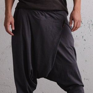 Harem Pants Men, Ninja Pants, Samurai Pants, Mens Drop Crotch Pants, Burning Man Clothing Men, Yoga Pants, Extravagant Pants, Goa, Gift men image 3