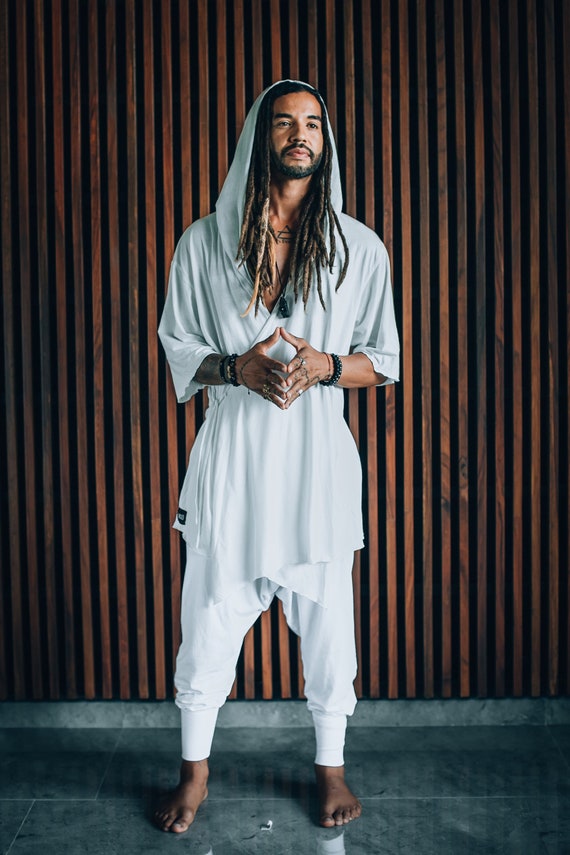 Bamboo Hooded Kimono Robe: Jedi Cosplay, Yoga Festival Wear