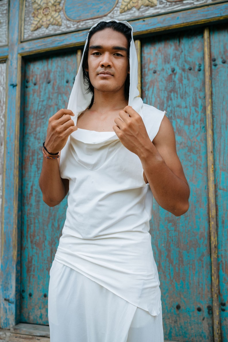NOMAD BAMBOO Sleeveless Desert Hoodie, Bamboo Jedi Top, Bohemian Festival Clothing & Eco-Friendly Apparel image 6