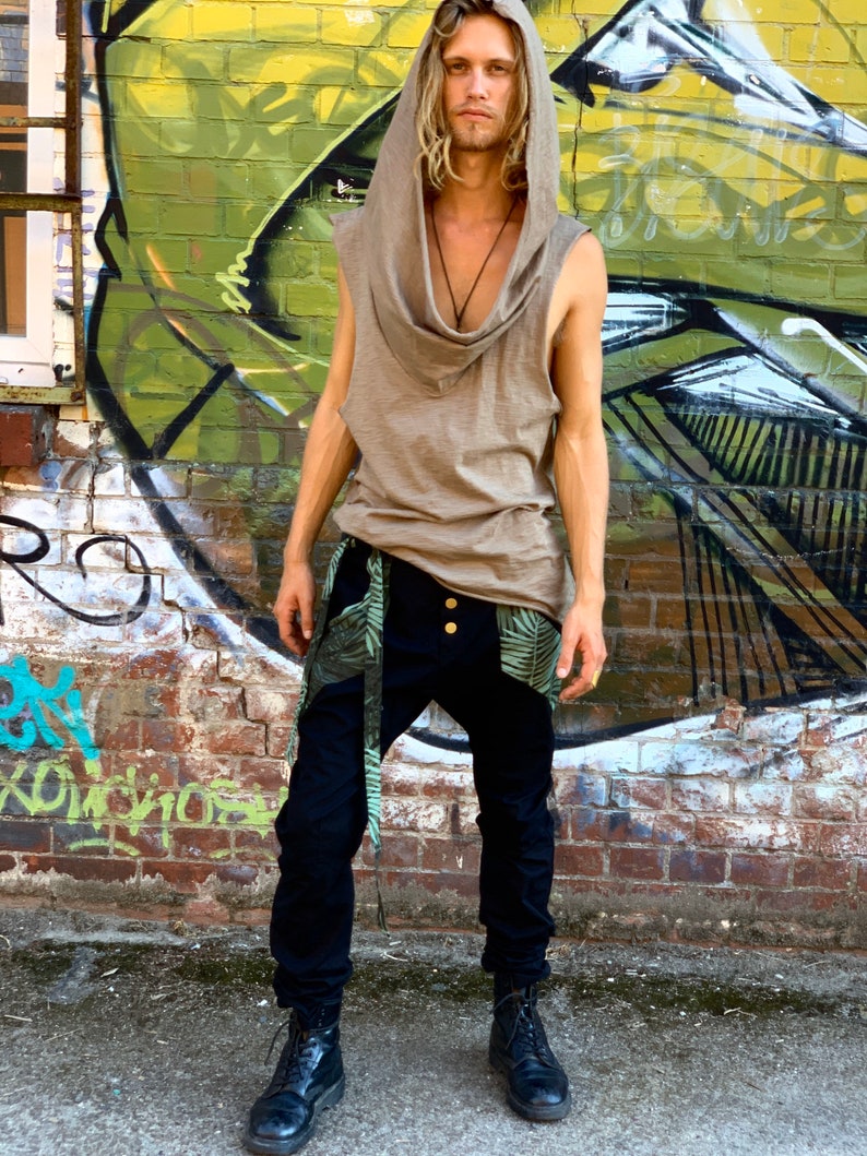 Sleeveless Hoodie Burning Man Clothing Men Jedi Hoodie Big Etsy
