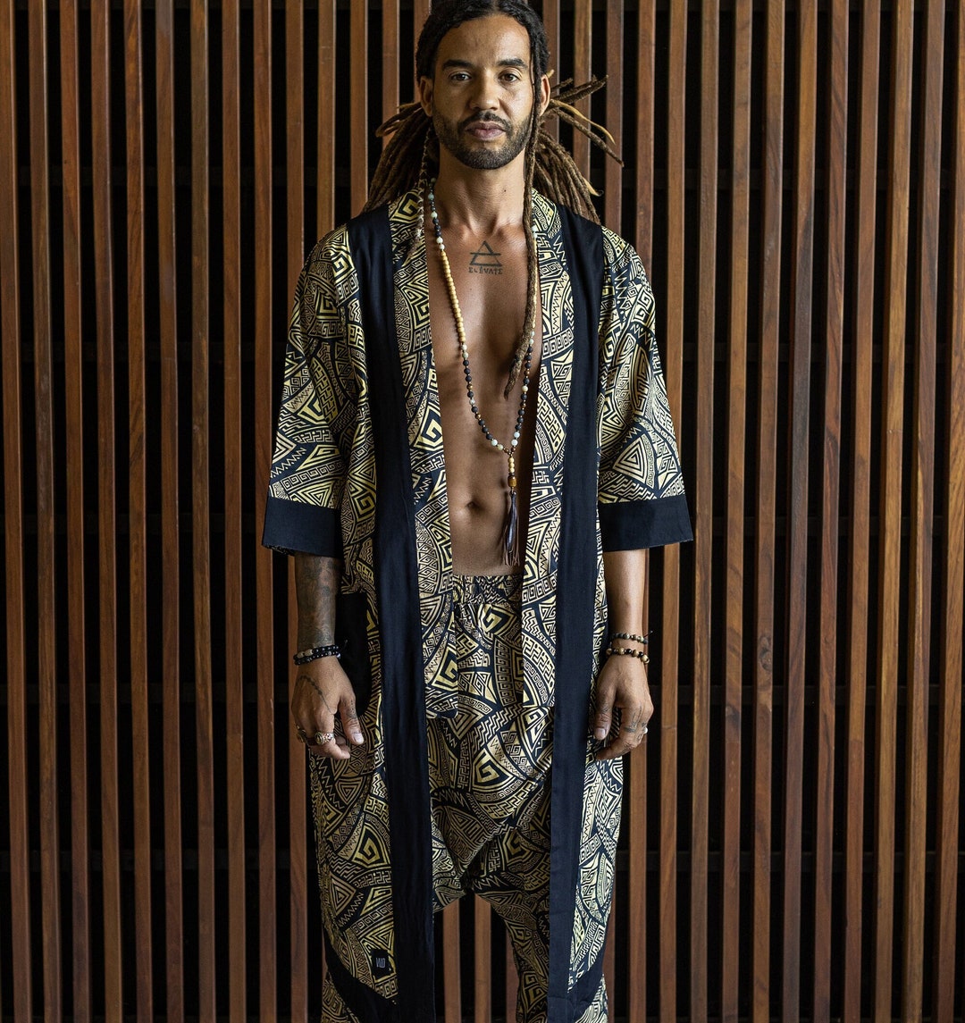 Tribal Kimono, Harem Pants Men, Festival Outfit Men, Burning Man Clothing Men /VALO Spirit