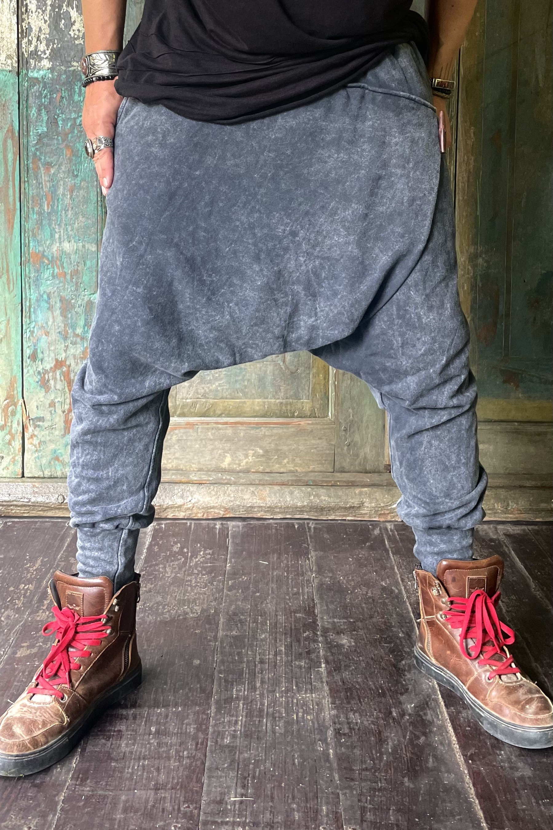 Dune Clothing: Grey Ninja Pants Men, Comfy Harem Pants