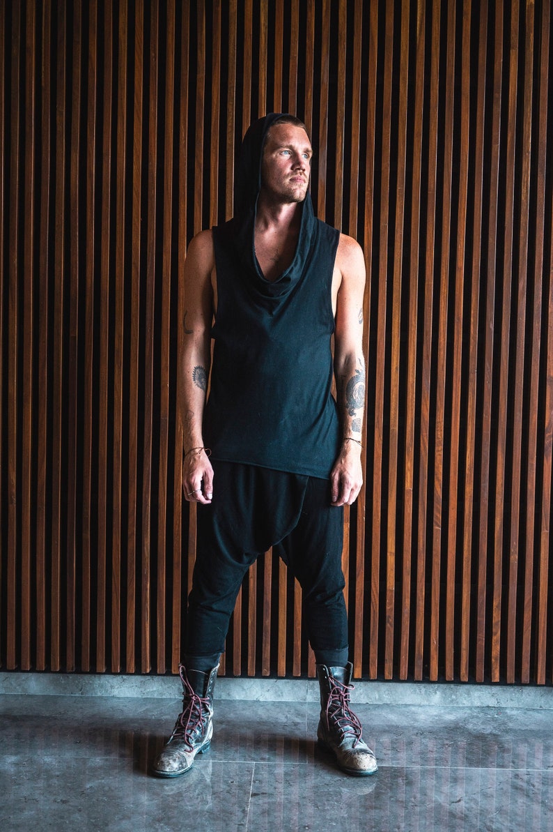 NOMAD BAMBOO Sleeveless Desert Hoodie, Bamboo Jedi Top, Bohemian Festival Clothing & Eco-Friendly Apparel image 8