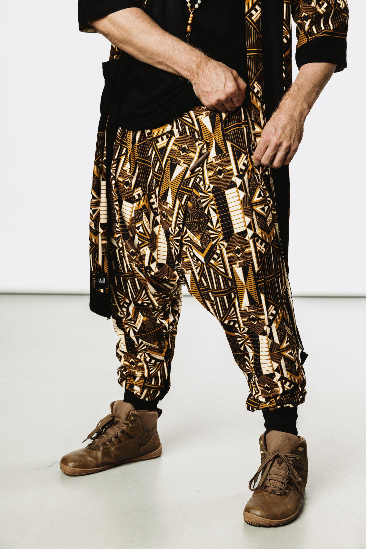 Men's Gold Harem Pants: Tencel Rave Festival Sarouel - Etsy