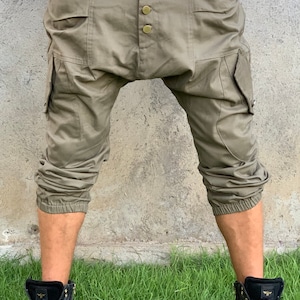 Cargo Haremshose Herren, Hose mit tiefem Schritt, Frühling Herrenbekleidung, Burning Man Kleidung Herren, Cargohose, Hose mit tiefem Schritt, Baggyhose,VALO Bild 4