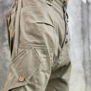 Cargo Haremshose Herren, Hose mit tiefem Schritt, Frühling Herrenbekleidung, Burning Man Kleidung Herren, Cargohose, Hose mit tiefem Schritt, Baggyhose,VALO Bild 3