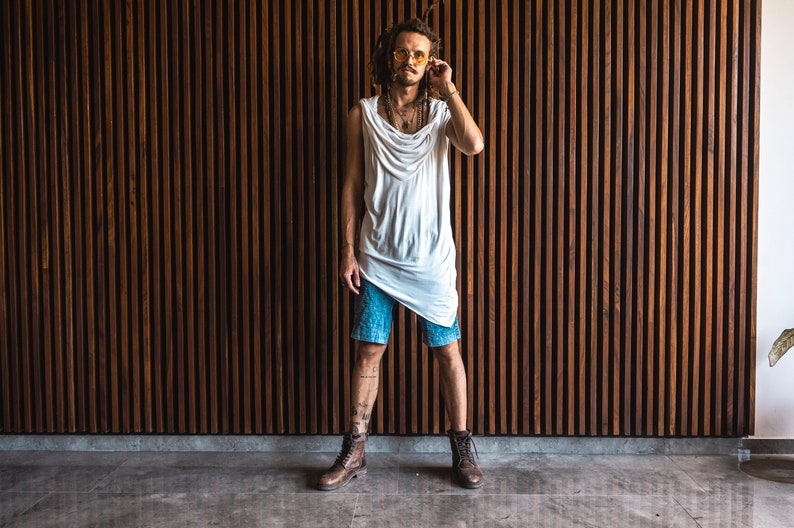 NOMAD BAMBOO Sleeveless Desert Hoodie, Bamboo Jedi Top, Bohemian Festival Clothing & Eco-Friendly Apparel image 5