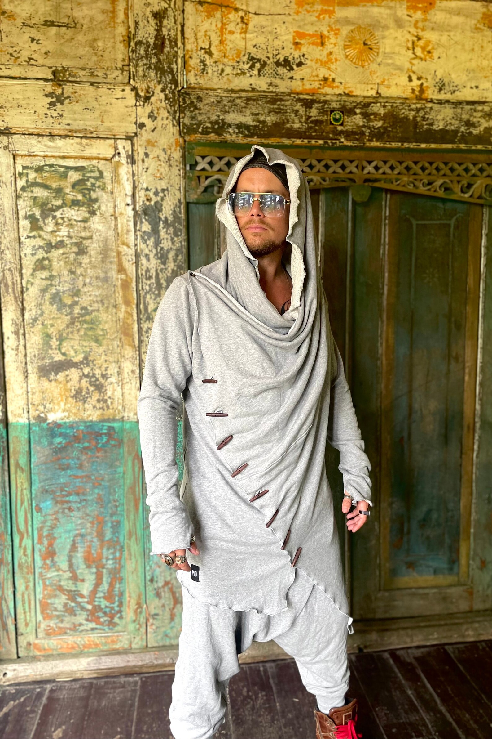 Shaman Clothing Gray Jedi Robe Festival Outfit Burning Man Etsy