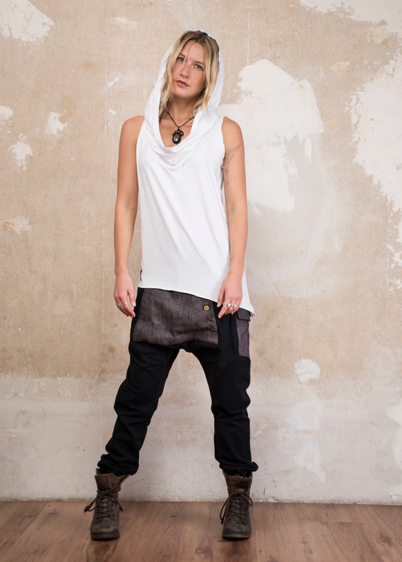 NOMAD BAMBOO Sleeveless Desert Hoodie, Bamboo Jedi Top, Bohemian Festival Clothing & Eco-Friendly Apparel image 7