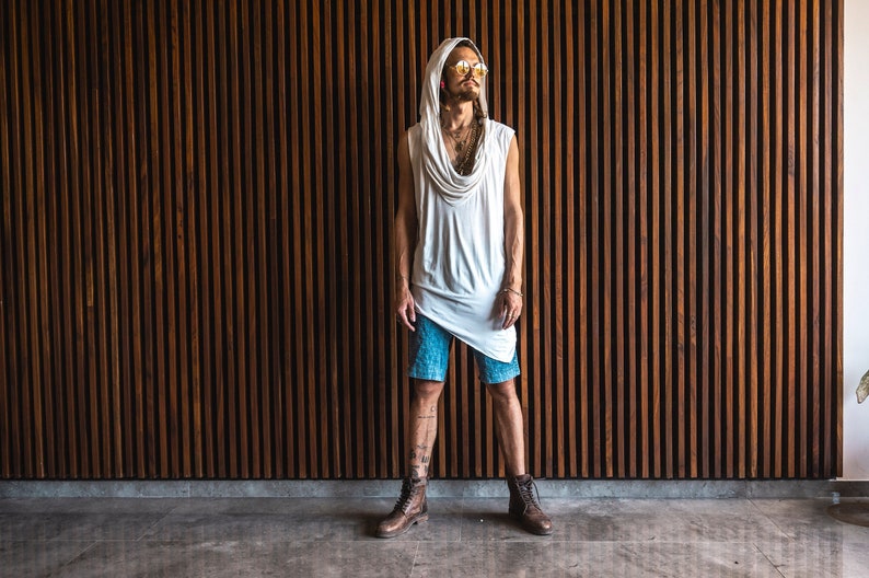 NOMAD BAMBOO Sleeveless Desert Hoodie, Bamboo Jedi Top, Bohemian Festival Clothing & Eco-Friendly Apparel image 4