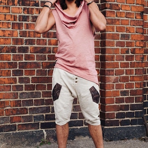 NOMAD Organic Cotton Sleeveless Hoodie: Boho Festival Top Salmon