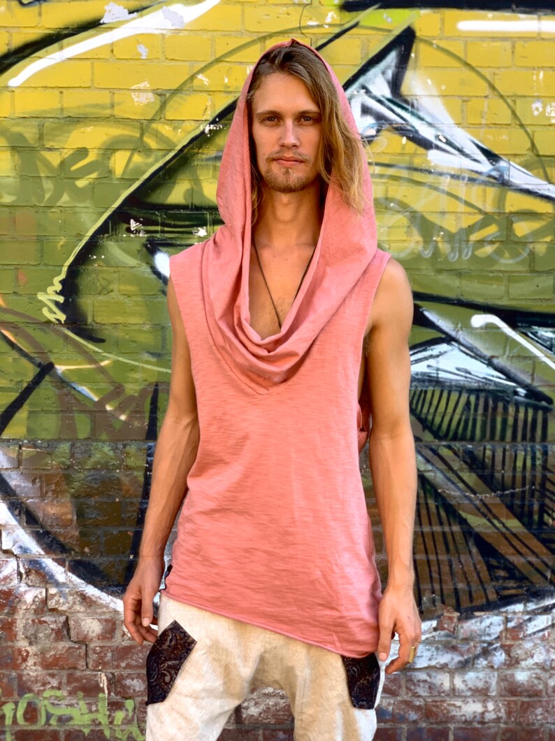 Sleeveless Hoodie Burning Man Clothing Men Jedi Hoodie Big Etsy
