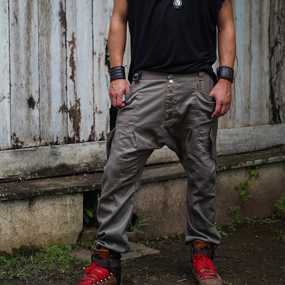 Men's Oversized Black Cargo Pants With Pockets | Martin Valen