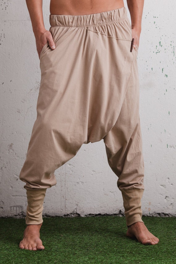 Harem Pants Men, Ninja Pants, Samurai Pants, Mens Drop Crotch Pants,  Burning Man Clothing Men, Yoga Pants, Extravagant Pants, Goa, Gift Men 