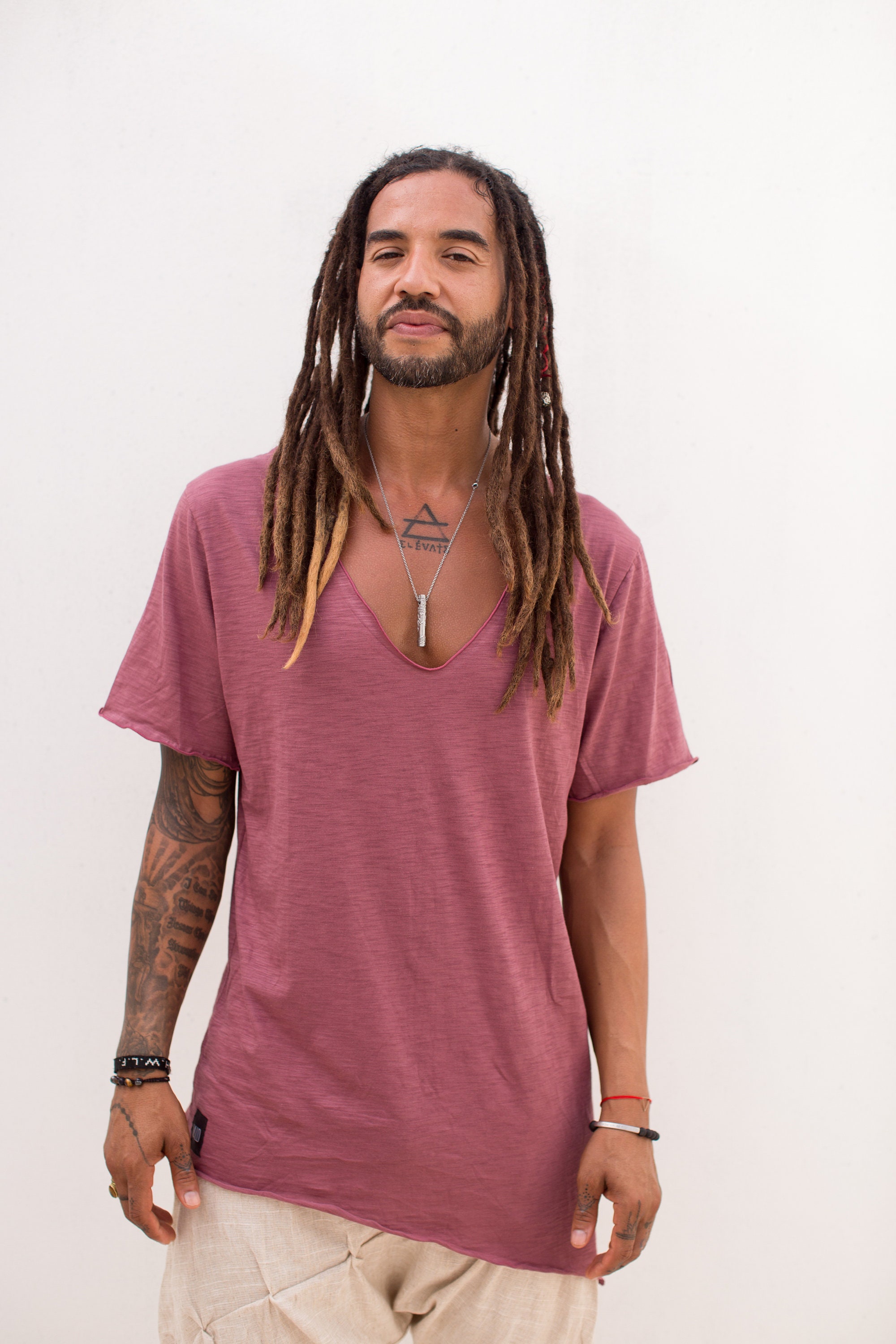 Deep neck t shirts online outlet