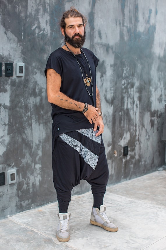 Harem Pants Men Samurai Pants Festival Drop Crotch Pants Ninja Pants Japanese Pants Thai Pants Burning Man Clothing Hippie Pants Etsy