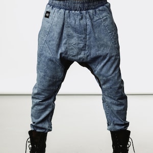 Futuristic Techwear Drop Crotch Pants: Cyberpunk Harem Trousers for Post-Apocalyptic Wasteland Fashion,  Steampunk Pants / Futuristic Chic