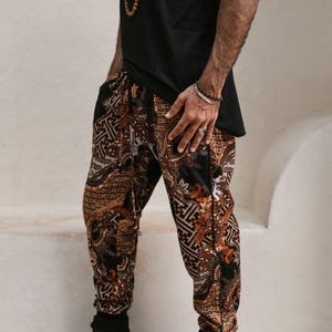 Relaxed Oriental Chic Pants / Japanese Lounge Pants / Boho Sweatpants / Bali Batik Trousers / Festival Clothing / Flower Pattern