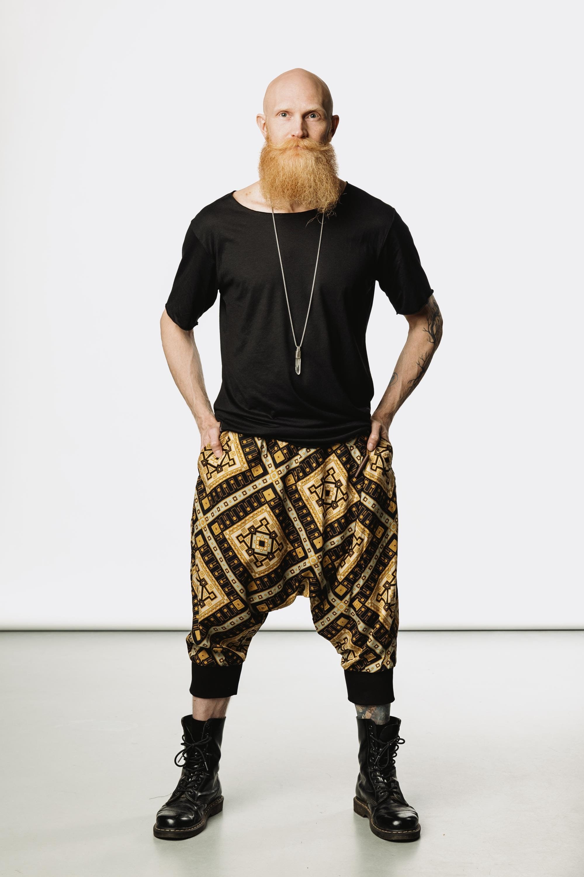 Men's Drop Crotch Harem Shorts: Ninja Style Lounge Wear, Japanese