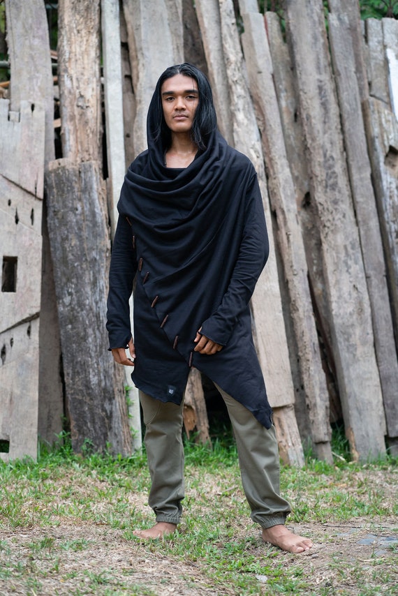 long hooded cardigan men
