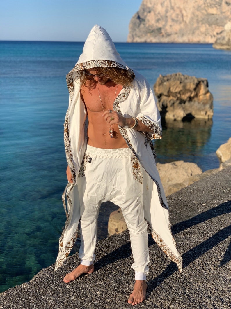 Stylish Men's Hooded Bamboo Robe for Festivals, Beach and Ceremonies Etsy