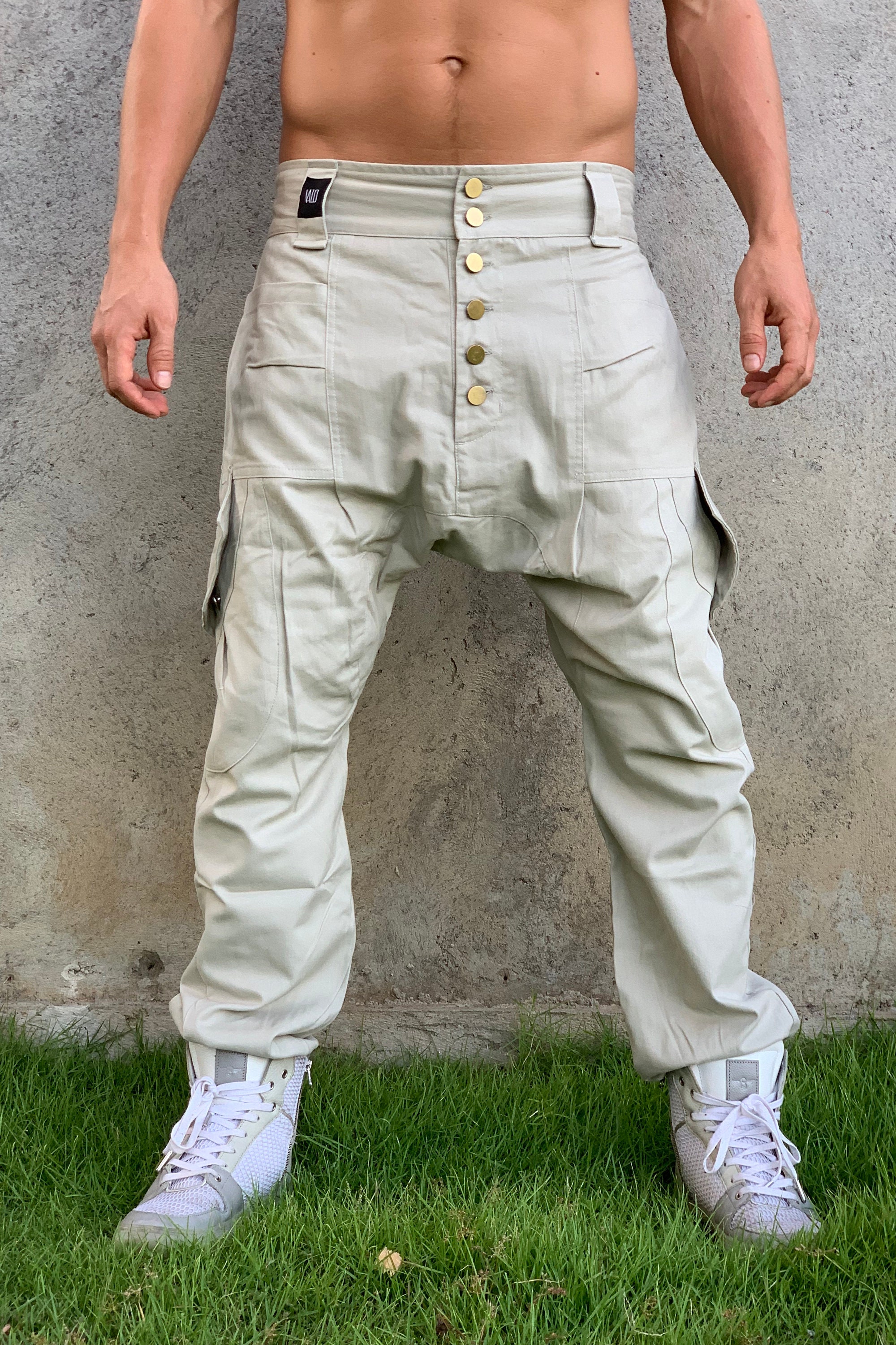 Urban drop crotch cargo pants / multi pocket pants / Harem | Etsy