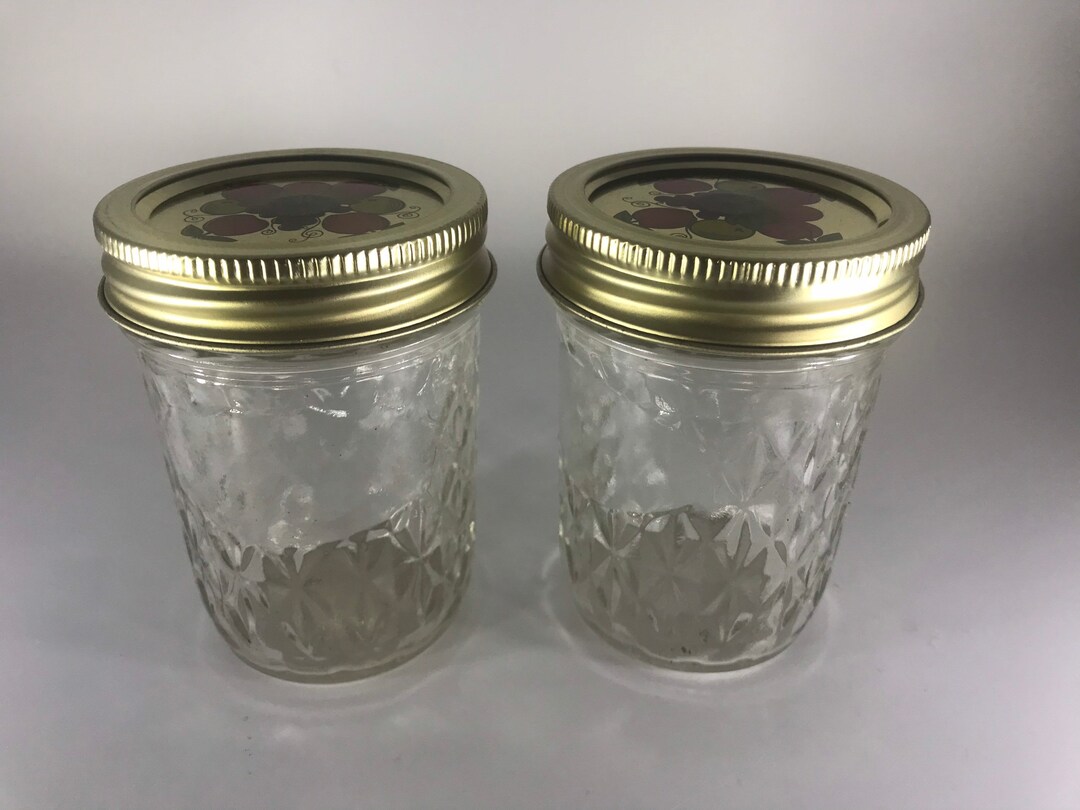 Vintage Ball Quilted Crystal Jelly Jars W/ Lids 8 Oz LOT OF 2 Etsy
