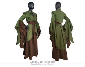 Set *Lenora* (8 colors) Dress Gown Coat Bodice LARP Cosplay Fantasy Wedding Elven