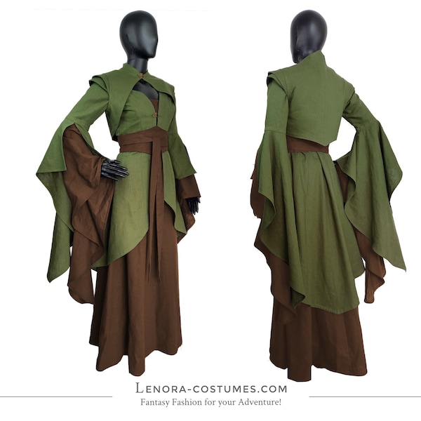 Set *Lenora* (8 colors) Dress Gown Coat Bodice LARP Cosplay Fantasy Wedding Elven