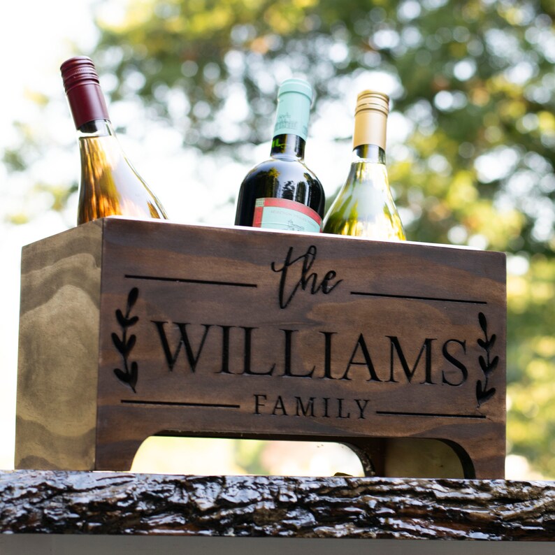 Wedding Gift Personalized Wine Chiller Rustic Wine Holder Etsy UK