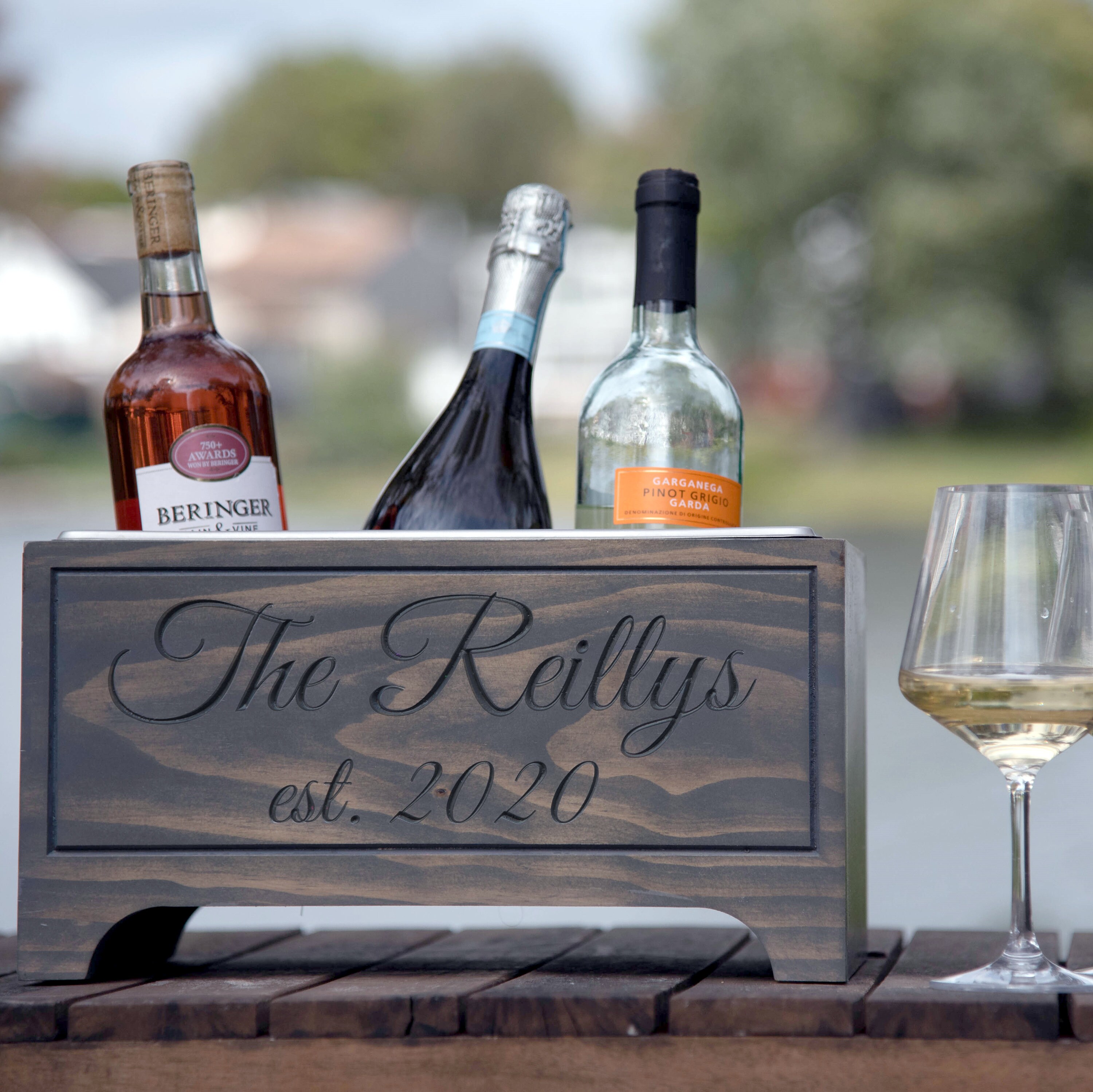 Wine Chiller Ice Bucket Custom Wine Bottle Holder Etsy