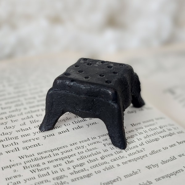 Small Cast Iron Stool Footstool • Miniature Dollhouse Furniture Decor Shadowbox