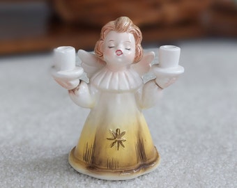 Vintage Inarco Christmas Angel Candleholder • E-1691 • Christmas Decor • Kitsch • Vintage Angel Candlestick