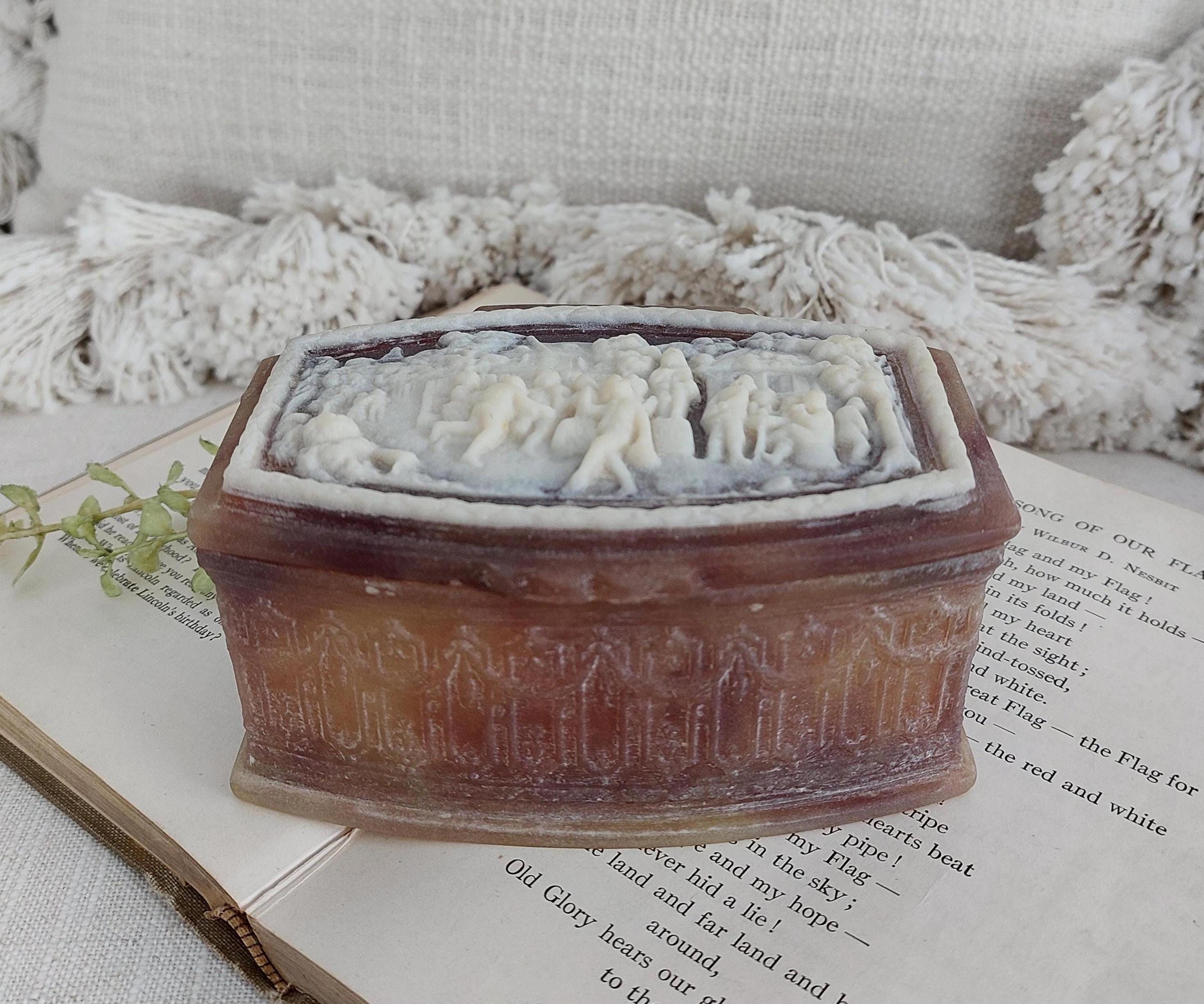 【美品】INCOLAY STONE ジュエリーボックス　ユニコーン　人工石　彫刻 Incolay Stone Jewelry Box - Etsy