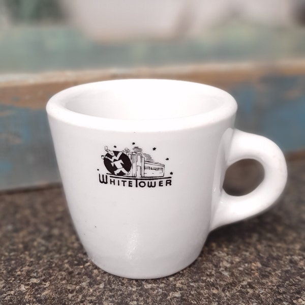 Vintage WhiteTower Hamburgers Coffee Cup • Coffee Mug • Restaurant Ware • Sterling China • Vintage Cup • Vintage Mug • Advertising • Burgers