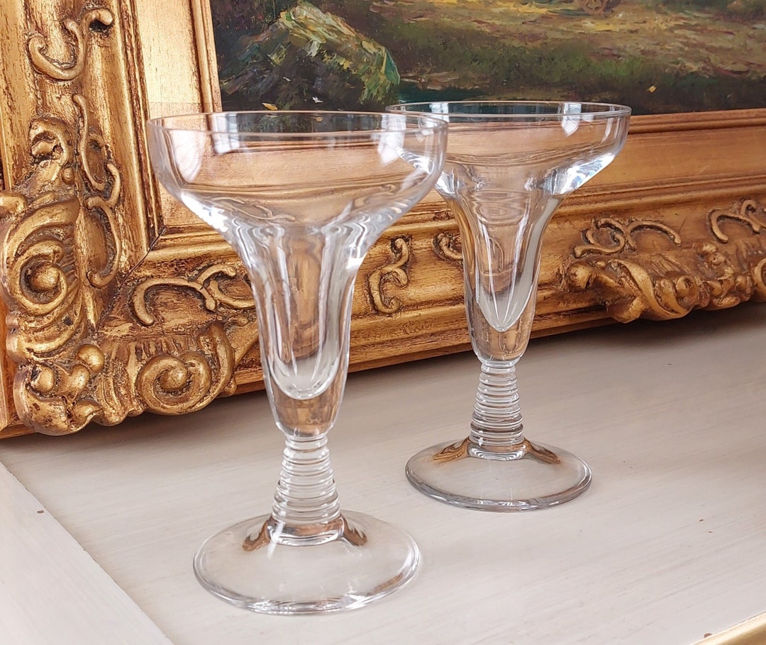 Set of Hollow Stem Coupe Champagne Glasses Formal Toasting Etsy