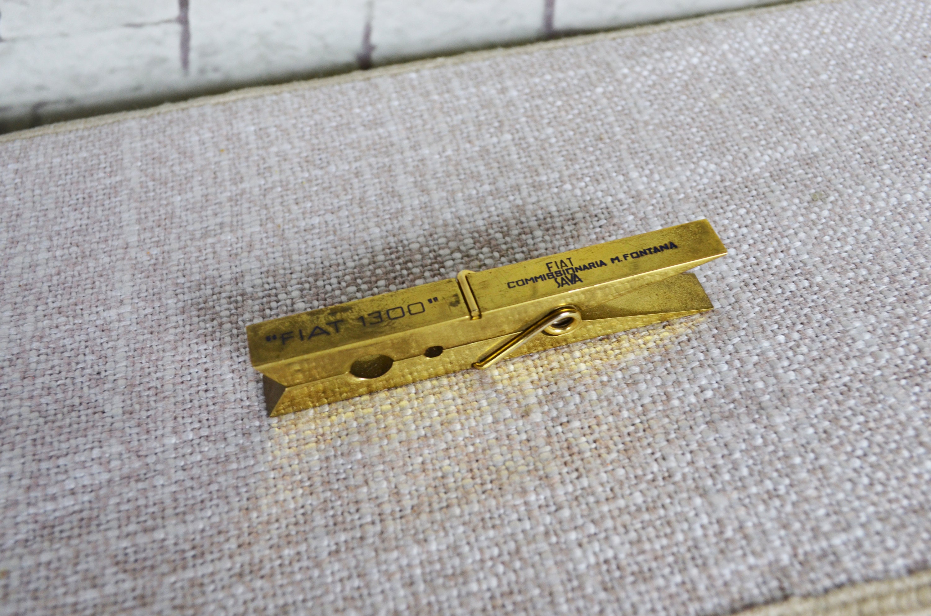 Brass clothespin golden color. Metal clothespin with the Etsy