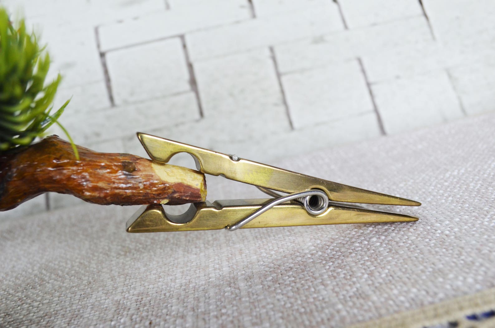The clothespin is brass golden in color. A clothespin metal Etsy