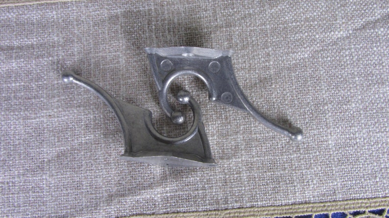 2 Small Wall Rack Hooks USSR 1970s Clothes hangers DIY Projects hooks for decor Soviet Vintage Aluminium Clothes Hook