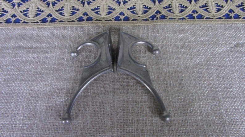 2 Small Wall Rack Hooks USSR 1970s Clothes hangers DIY Projects hooks for decor Soviet Vintage Aluminium Clothes Hook