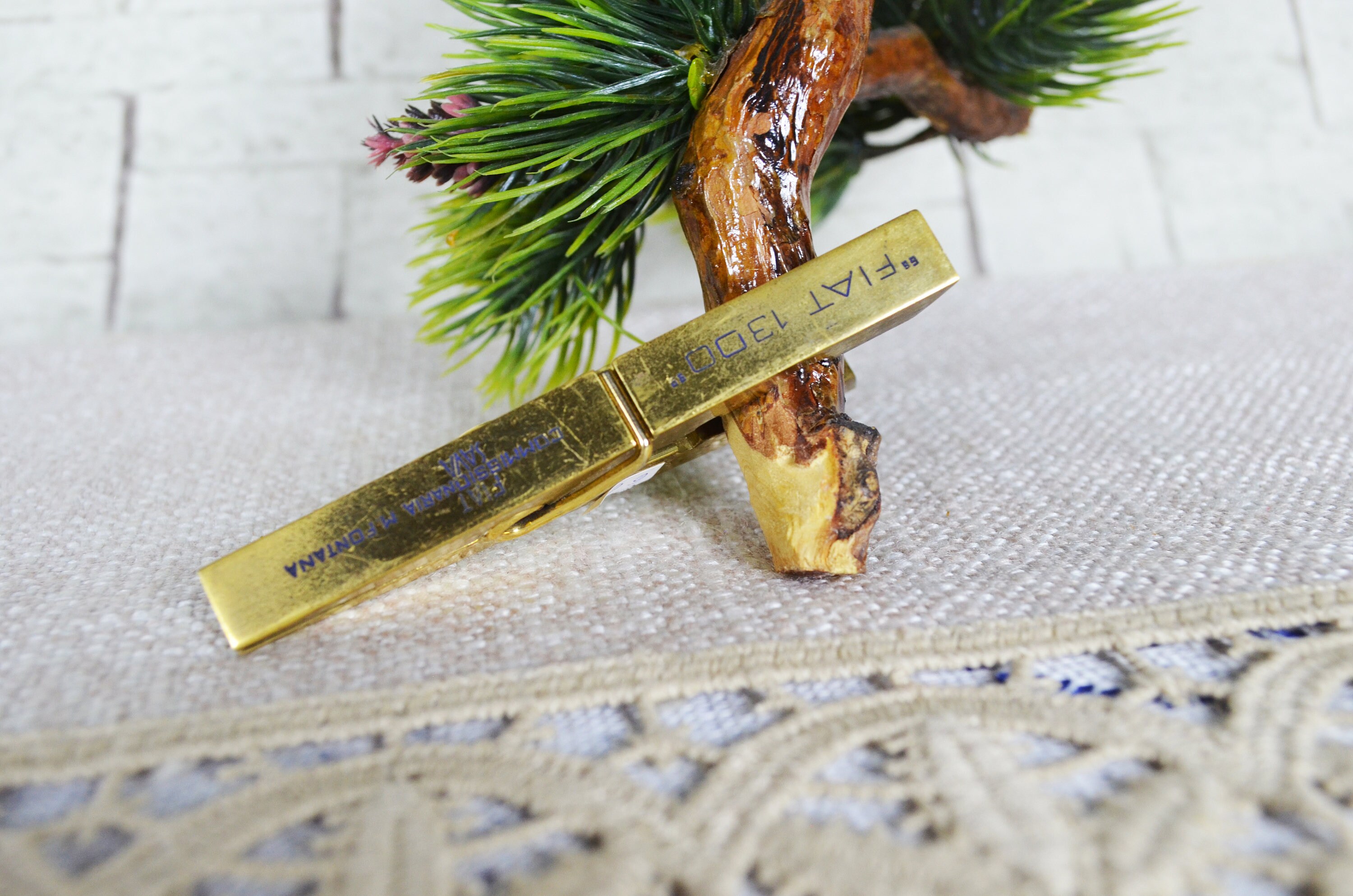 Brass clothespin golden color. Metal clothespin with the Etsy