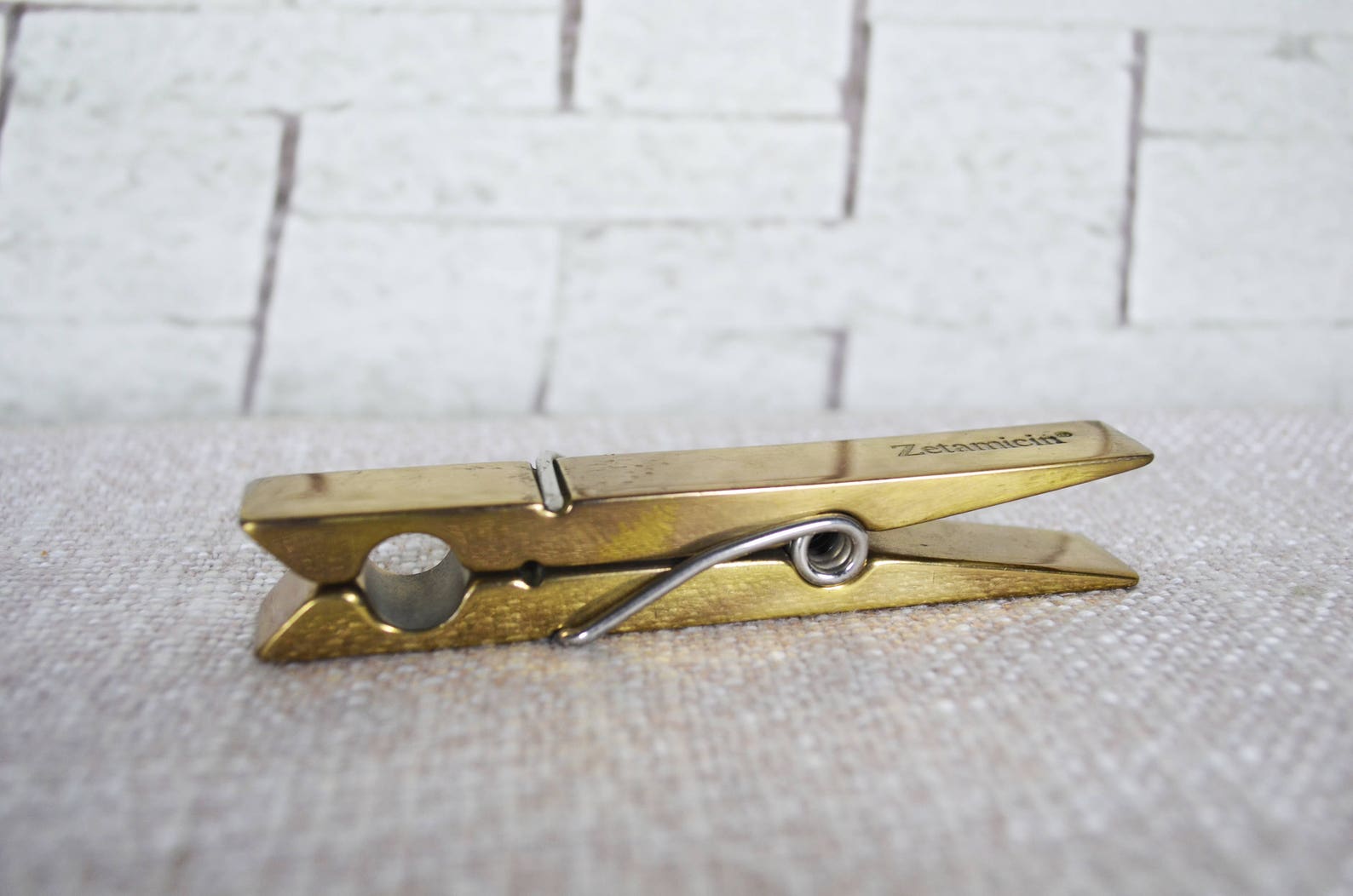 The clothespin is brass golden in color. A clothespin metal Etsy