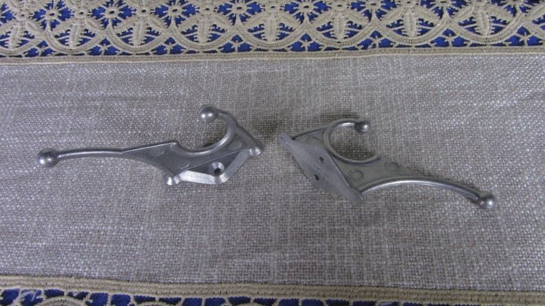 2 Small Wall Rack Hooks USSR 1970s Clothes hangers DIY Projects hooks for decor Soviet Vintage Aluminium Clothes Hook