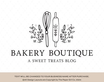 Bakery Logo | Baking Branding Kit | Simple Logo | Premade Logo | Farmhouse Logo | Cake Logo | Bakers Logo | Kitchen Logo | Branding Package