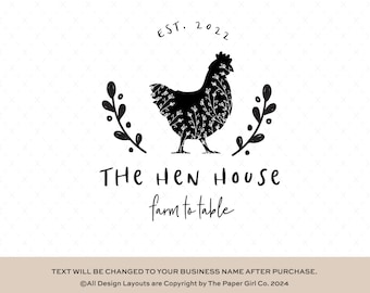 Farm Chicken Logo Design | Custom Egg Carton Stamp