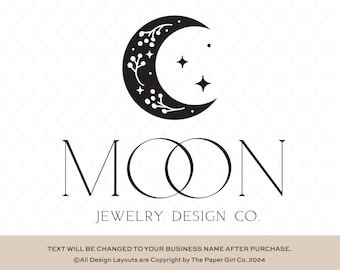 Diseño de logotipo de Luna Mística / Kit de identidad visual celestial